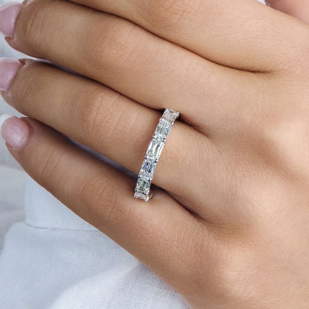 Natural Antique Cushion Diamond Wedding Band, CTTW