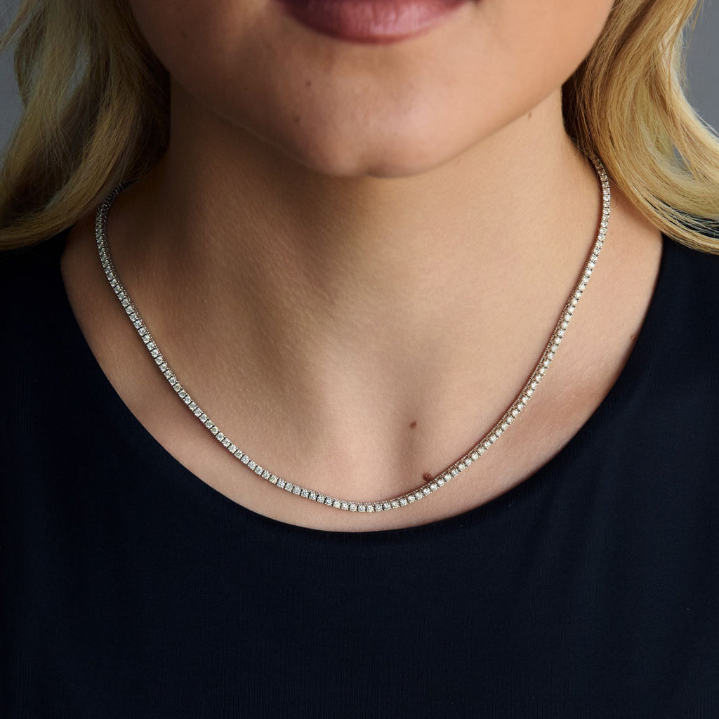 Illusion Set Diamond Tennis Necklace, 0.95 CTTW - Carter's Collective Fine Jewelry