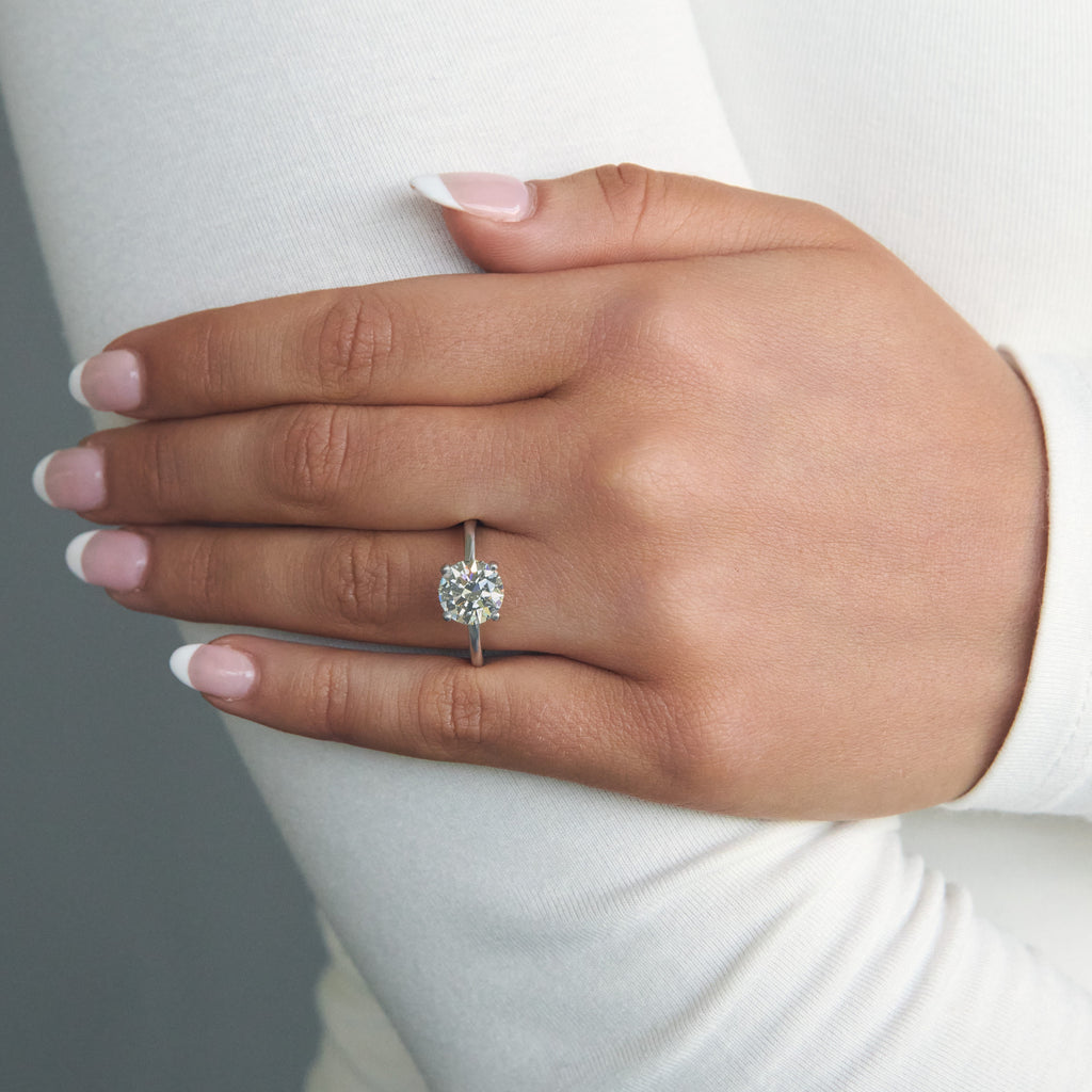 Poppy Old European Cut Natural Diamond Hidden Halo Solitaire Engagement Ring, 1.60 CTTW - Carter's Collective Fine Jewelry