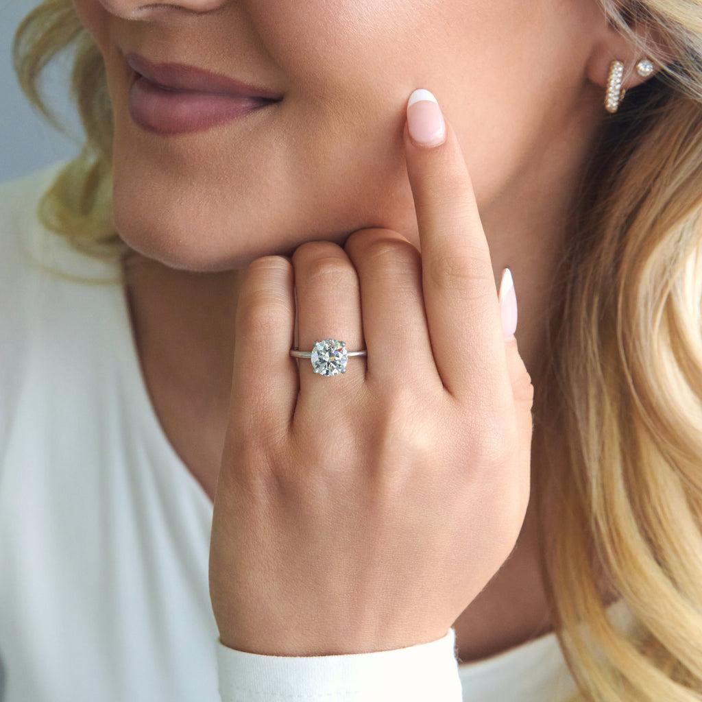 Poppy Old European Cut Natural Diamond Hidden Halo Solitaire Engagement Ring, 1.60 CTTW - Carter's Collective Fine Jewelry