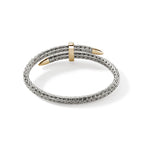 John Hardy Spear Flex Cuff, Silver & Gold & Diamonds, 0.24 CTTW - Carter's Collective Fine Jewelry