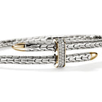 John Hardy Spear Flex Cuff, Gold & Sterling Silver & Diamonds, 0.16 CTTW - Carter's Collective Fine Jewelry