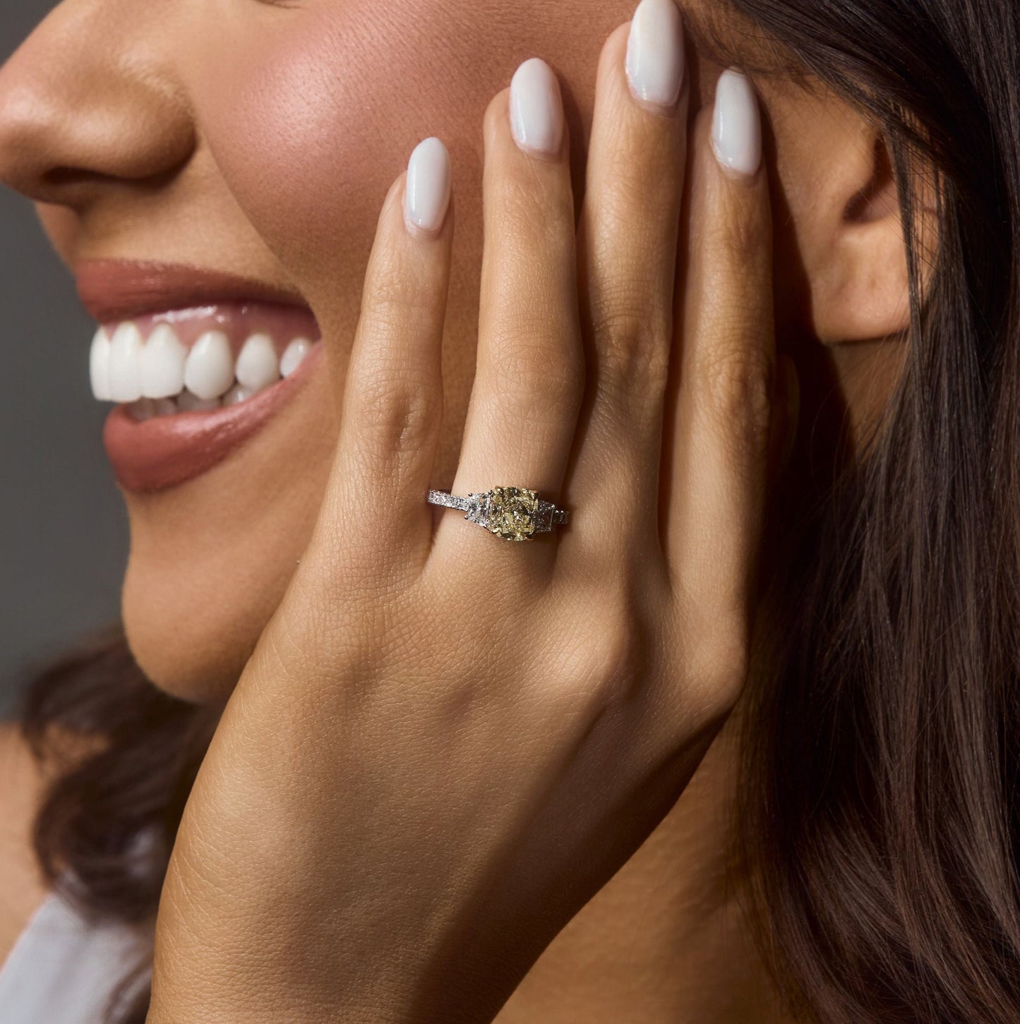 Natural Fancy Yellow Cushion Cut Diamond Ring, 3.39 CTTW - Carter's Collective Fine Jewelry