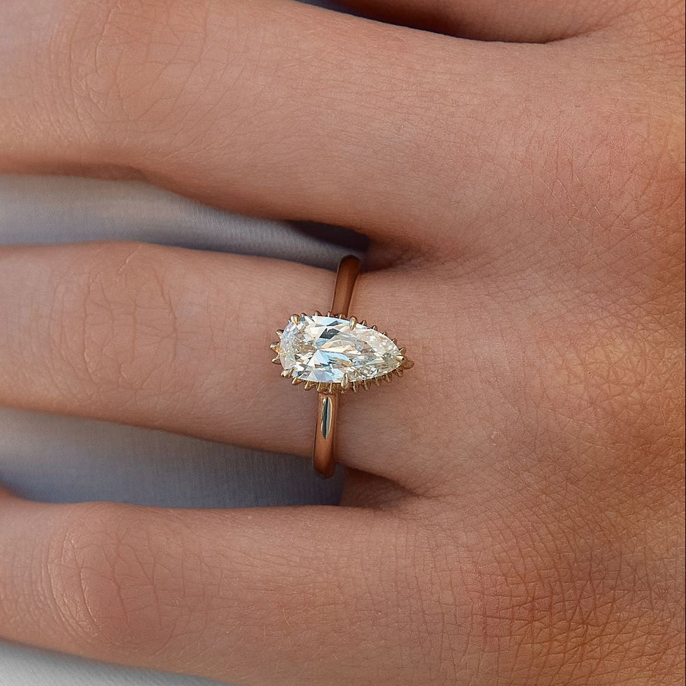 
                  
                    Bespoke Antique Cut Pear Natural Diamond Engagement Ring - Carter's Collective Fine Jewelry
                  
                