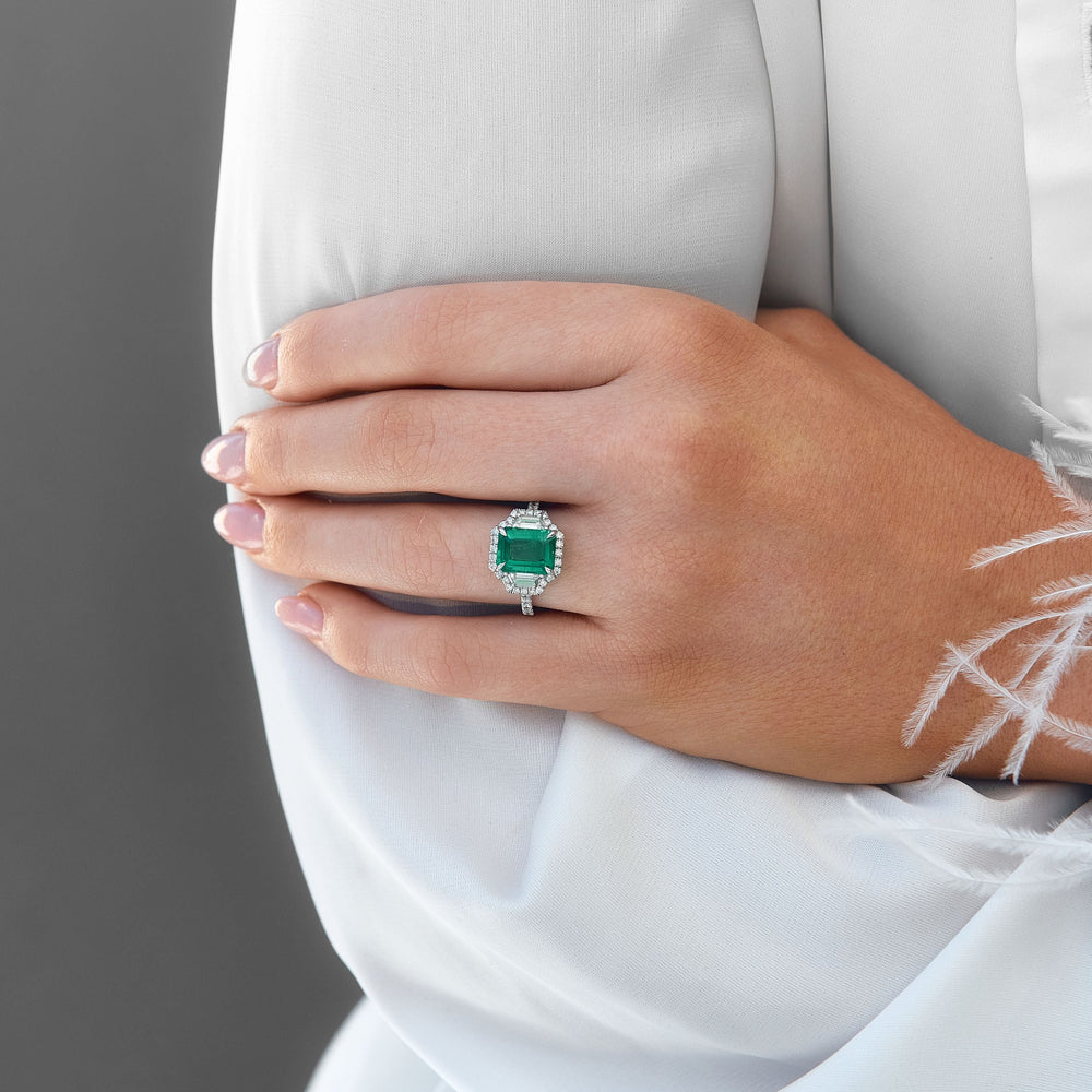 Rare and Untreated Emerald Gemstone and Natural Diamond Ring, 3.33 CTTW - Carter's Collective Fine Jewelry