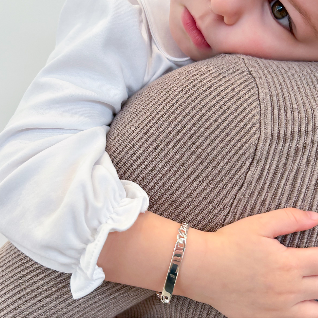 Children's Sterling Silver Engravable Curb Link Bracelet - Carter's Collective Fine Jewelry