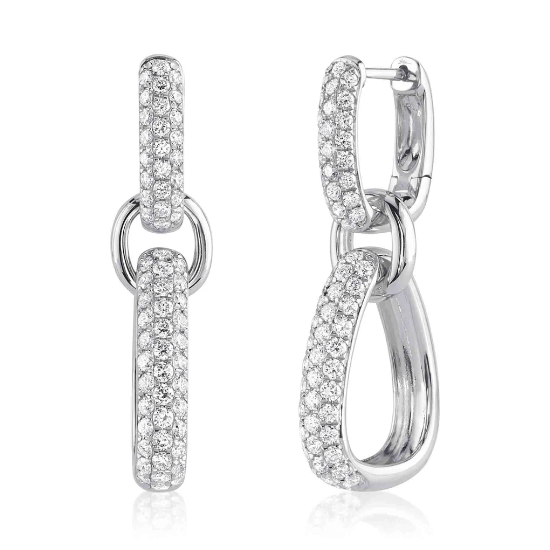 1.45ct Two Way Pave Diamond Link Earrings