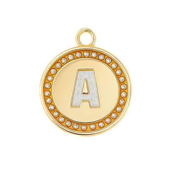 Beaded Halo A Initial Pendant - Carter's Collective Fine Jewelry