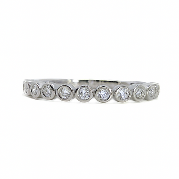 White Gold Bezel Set Diamond Wedding Band, 0.22 CTTW - Carter's Collective Fine Jewelry