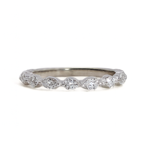 
                  
                    White Gold Marquise and Round Diamond Shared Prong Band, 0.67 CTTW - Carter's Collective Fine Jewelry
                  
                