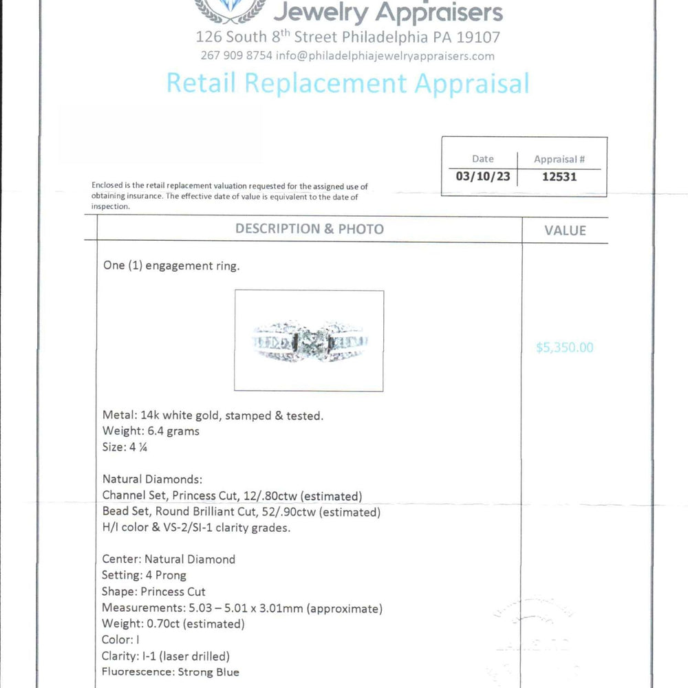 
                  
                    Previously Loved Princess Cut Natural Diamond Engagement Ring
                  
                