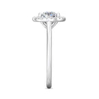 Diamond Halo Round Semi Mount Engagement Ring Setting (DOES NOT INCLUDE CENTER STONE) - Carter's Collective Fine Jewelry