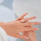 Magnolia Customizable Three Stone Lab Grown Diamond Engagement Ring