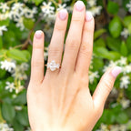 Magnolia Customizable Three Stone Lab Grown Diamond Engagement Ring