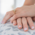 Magnolia Customizable Three Stone Lab Grown Diamond Engagement Ring