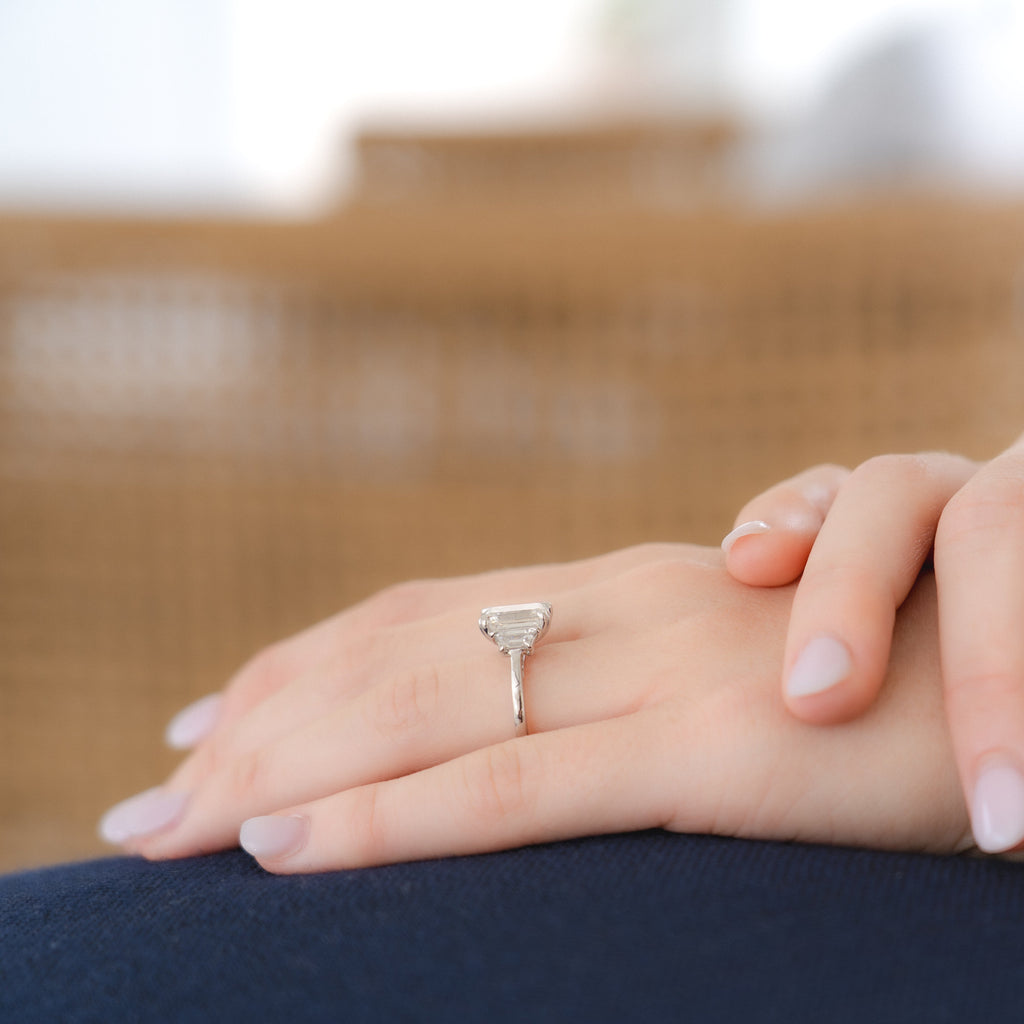 Magnolia Customizable Three Stone Lab Grown Diamond Engagement Ring
