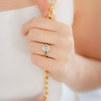 Magnolia Customizable Three Stone Lab Grown Diamond Engagement Ring