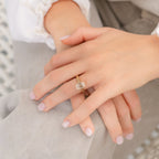 Sage Faux Bezel Customizable Lab Grown Diamond Engagement Ring