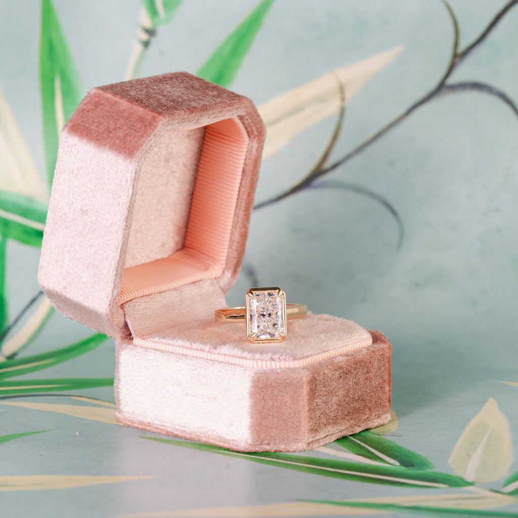 Sage Faux Bezel Customizable Lab Grown Diamond Engagement Ring