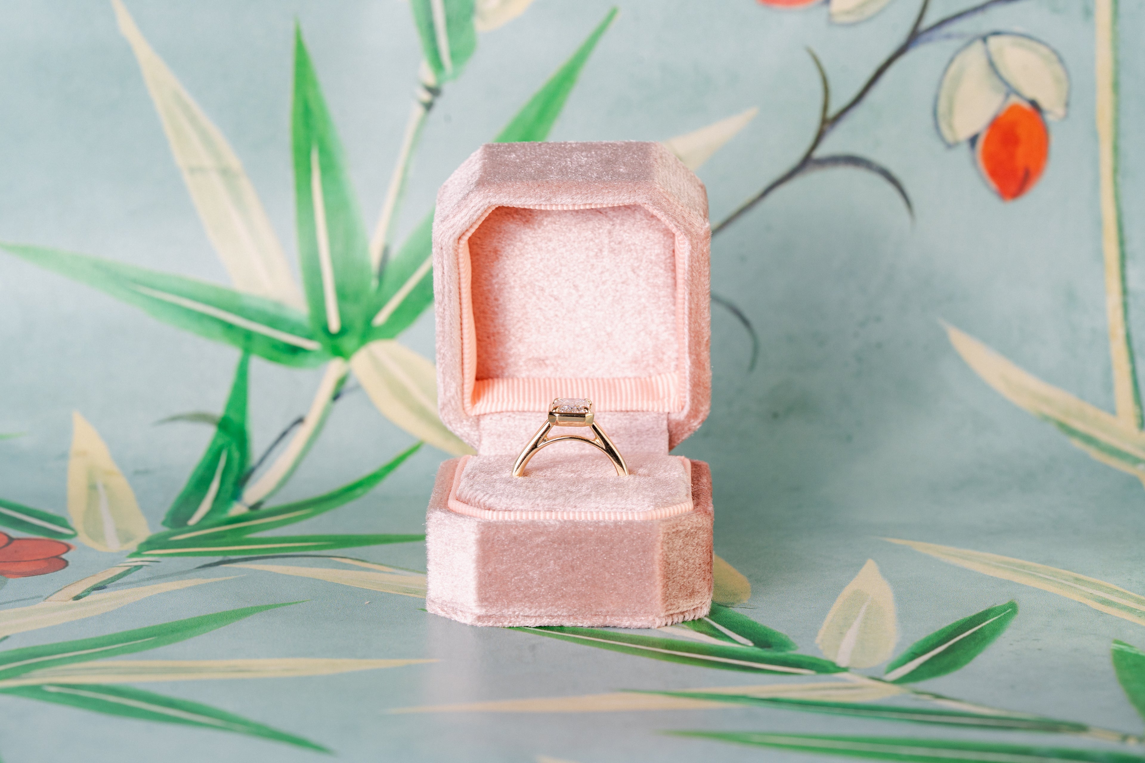 Sage Faux Bezel Customizable Lab Grown Diamond Engagement Ring