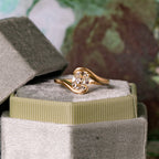Old Mine Brilliant Cut Natural Diamond Bypass Engagement Ring, 1.52 CTWW
