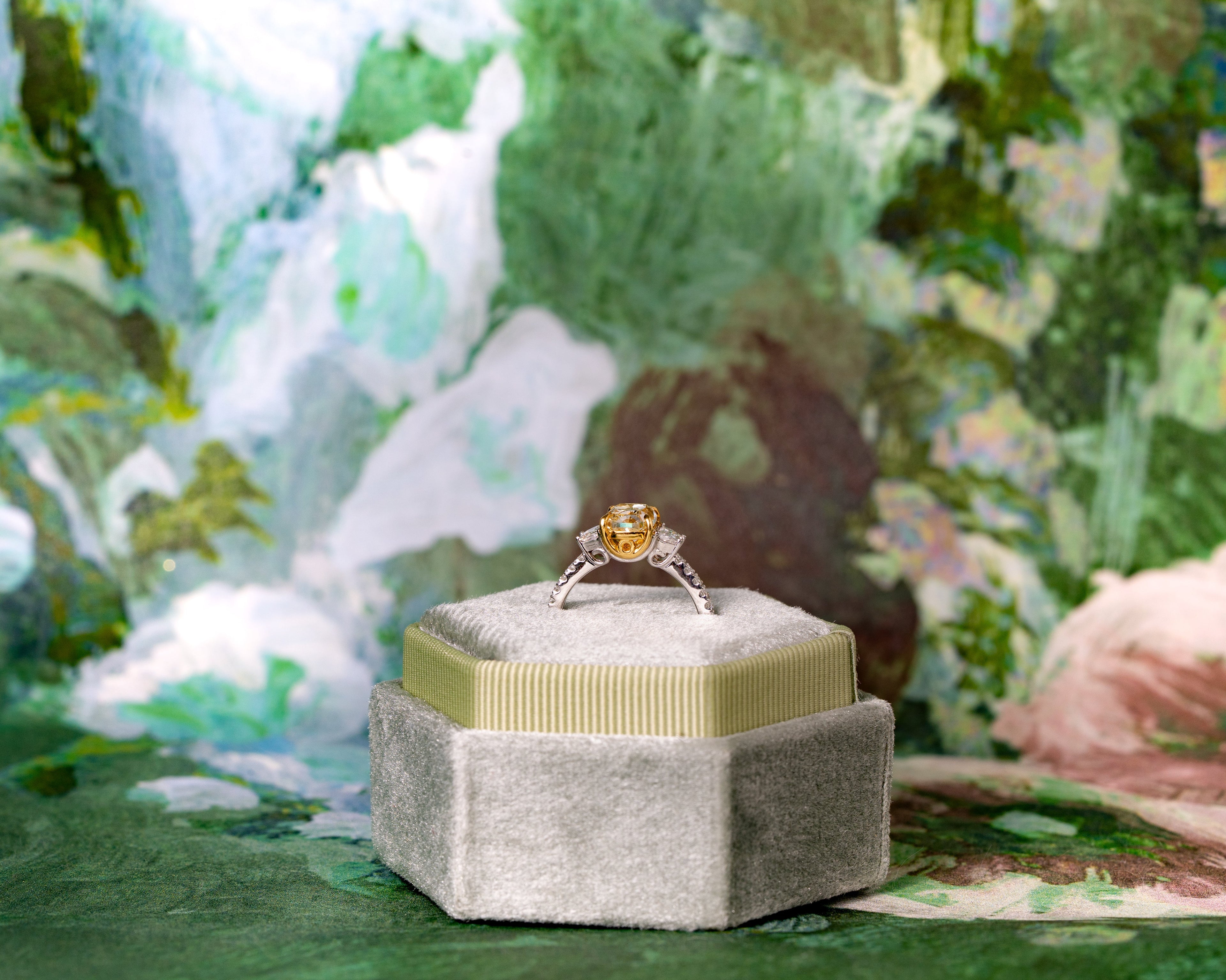 Fancy Yellow Cushion Cut Diamond Ring, 2.49 CTTW