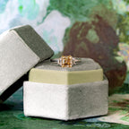 Fancy Brownish Yellow Asscher Cut Diamond Three Stone Ring, 2.23 CTTW