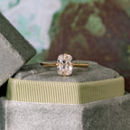 Cushion Cut Natural Diamond Compass Prong Hidden Halo Solitaire Engagement Ring, 1.51 CTTW