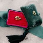 Fancy Dark Orangy Brown Cushion Cut Natural Diamond Three Stone Ring, 3.24 CTTW