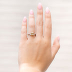 Fancy Brownish Yellow Asscher Cut Diamond Three Stone Ring, 2.23 CTTW
