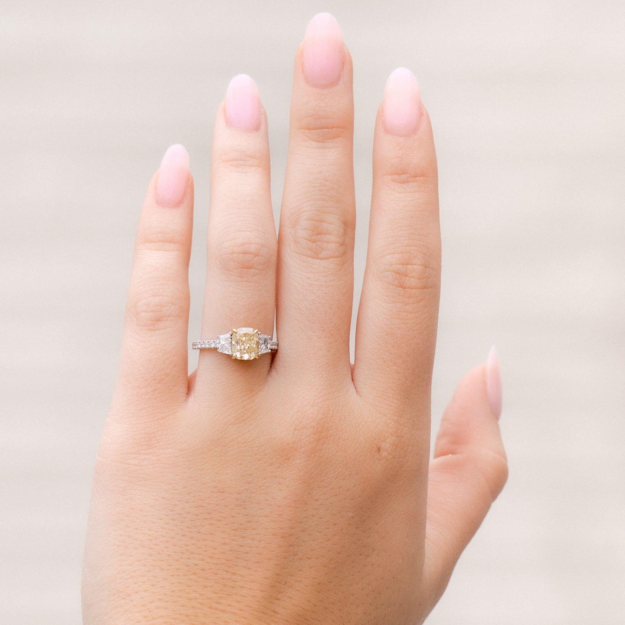 Fancy Yellow Cushion Cut Diamond Ring, 2.49 CTTW