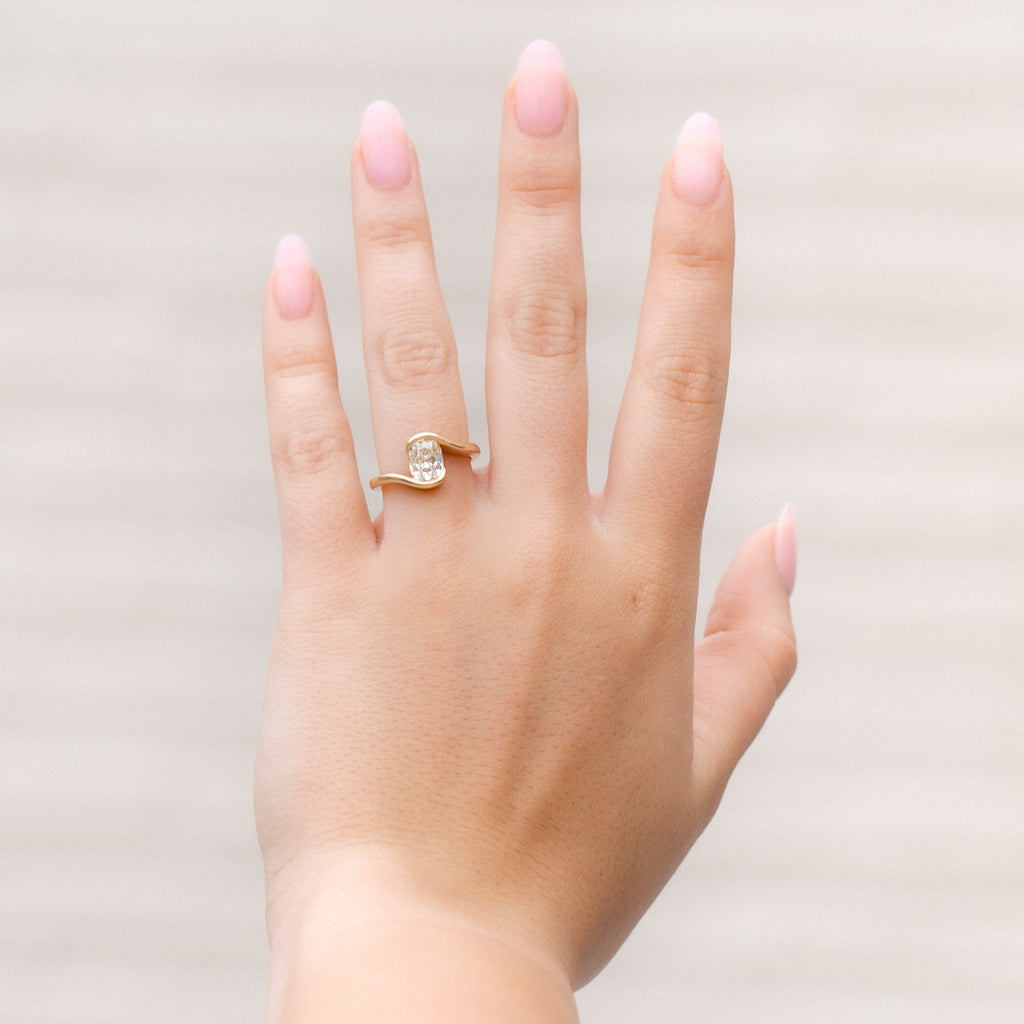Old Mine Brilliant Cut Natural Diamond Bypass Engagement Ring, 1.52 CTWW