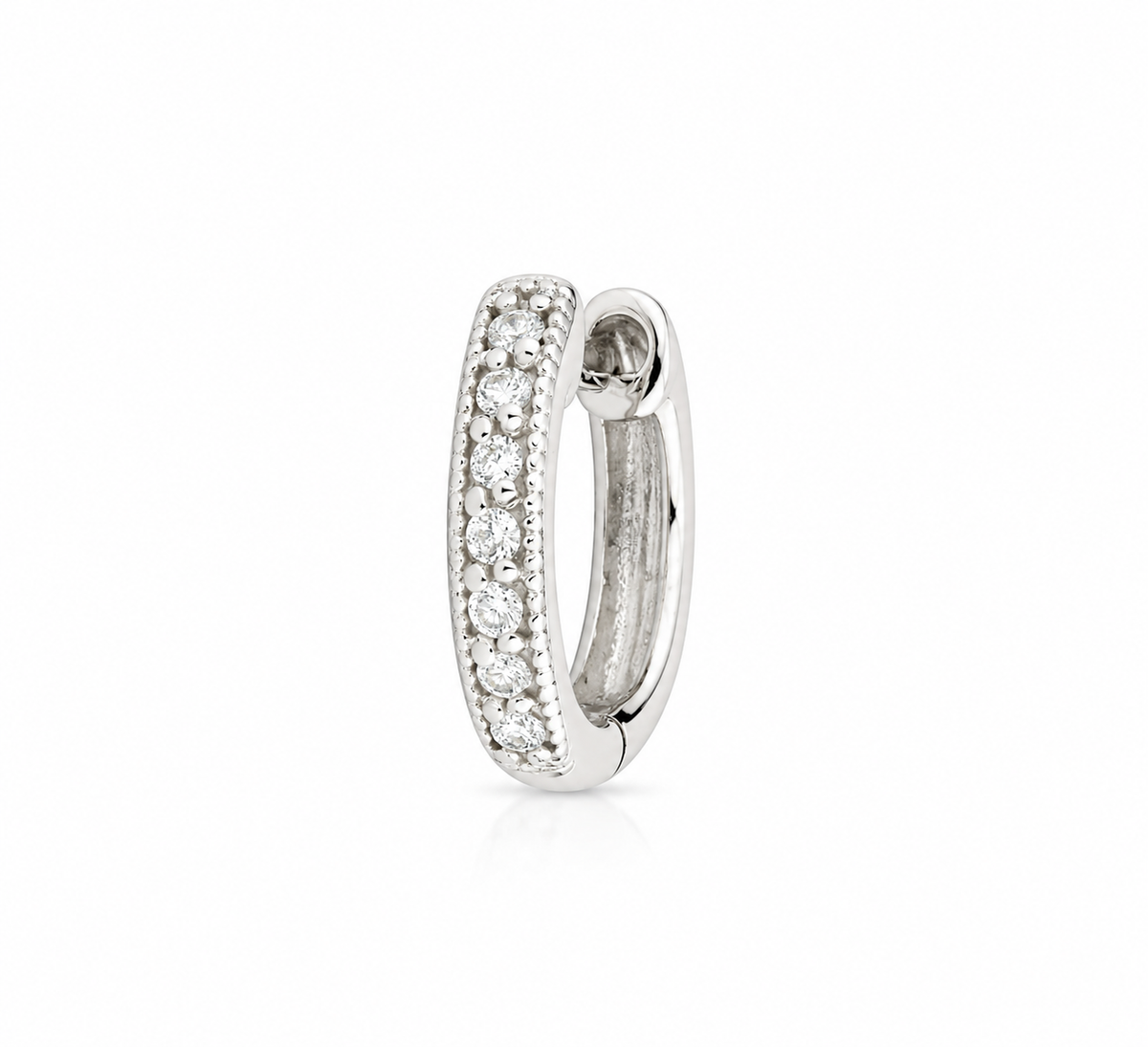 Diamond Huggie Hoop Earring (Single Hoop), 0.05 CTTW