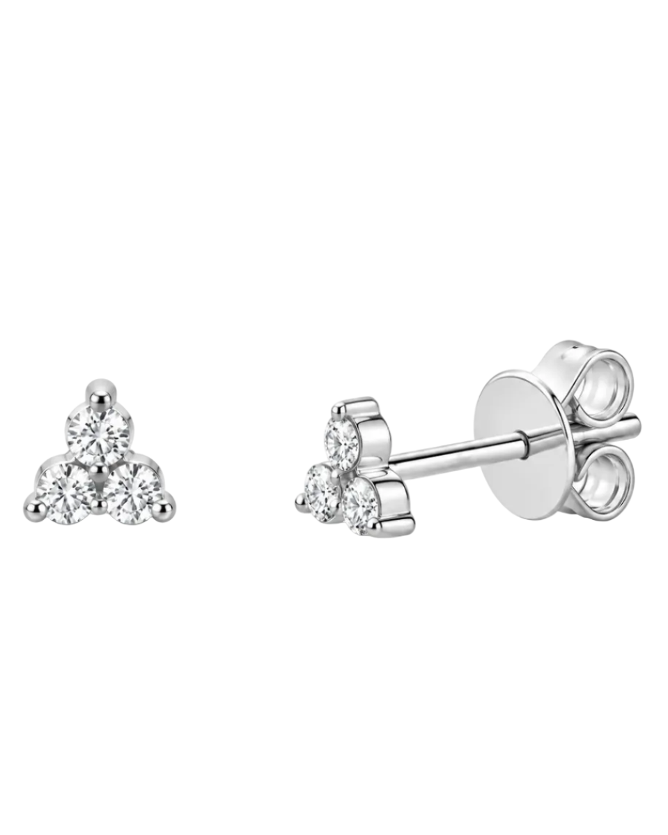 Diamond Trio Stud Earring, 0.15 CTTW