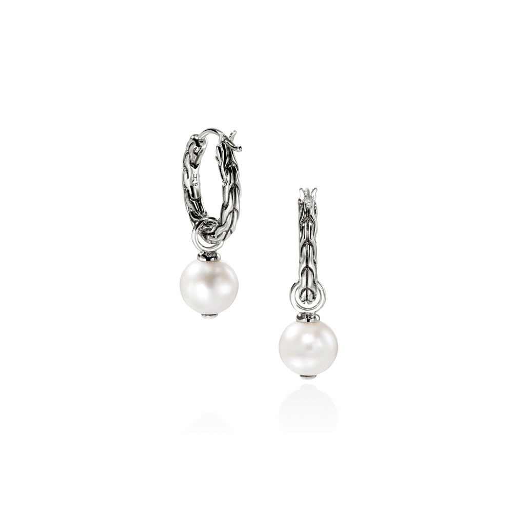 John Hardy JH Essential Pearl Hoop Earring, 16MM - Carter's Collective Fine Jewelry