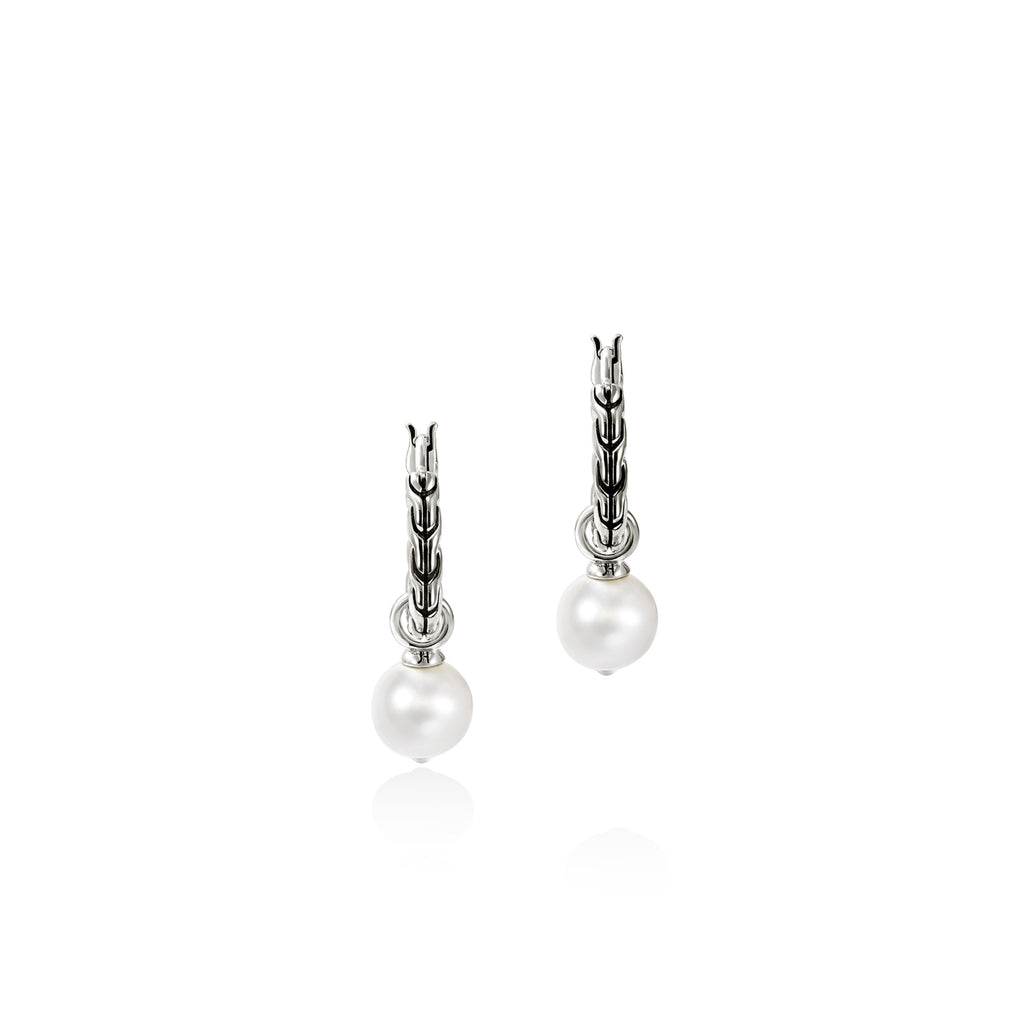 John Hardy JH Essential Pearl Hoop Earring, 16MM - Carter's Collective Fine Jewelry