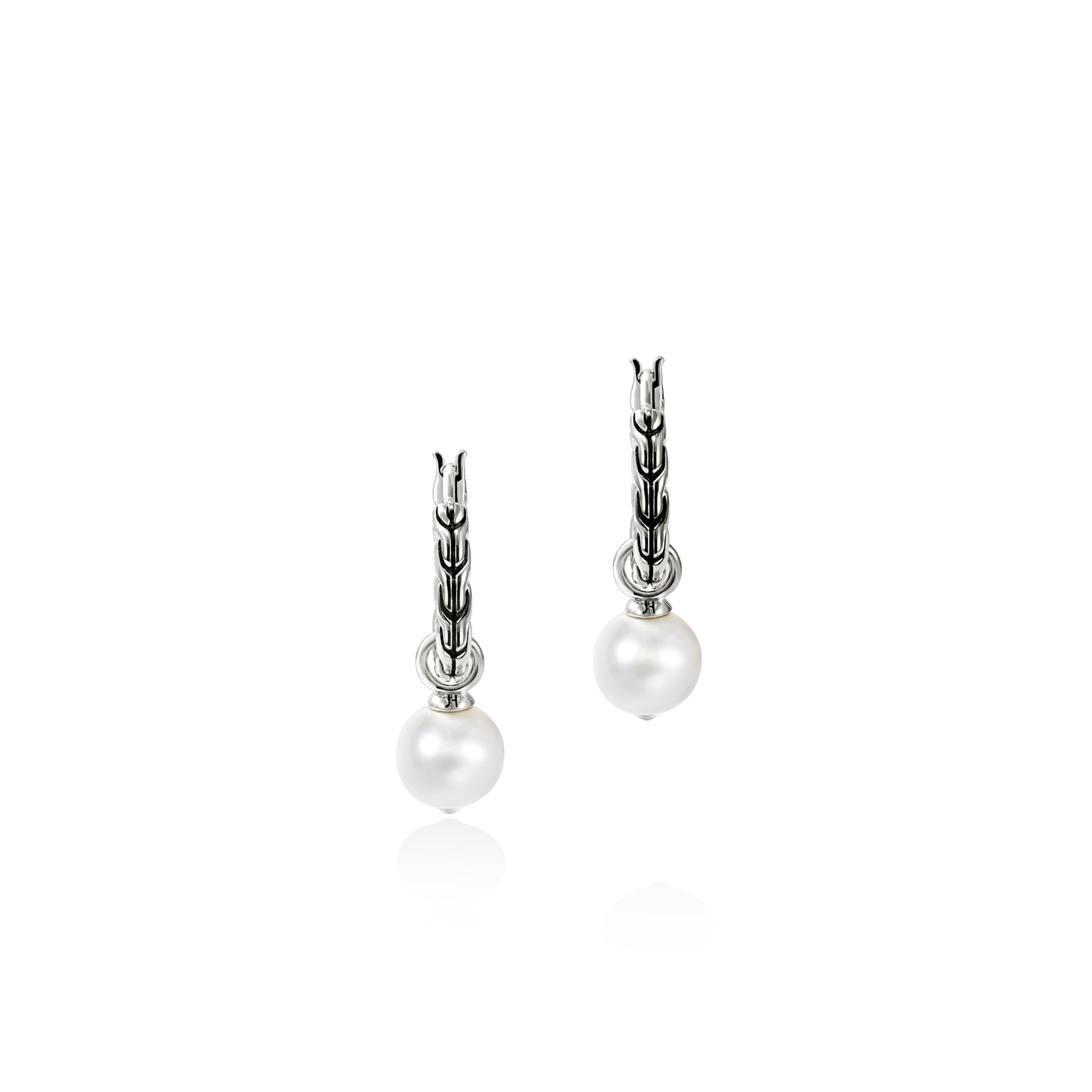 John Hardy JH Essential Pearl Hoop Earring, 16MM - Carter's Collective Fine Jewelry