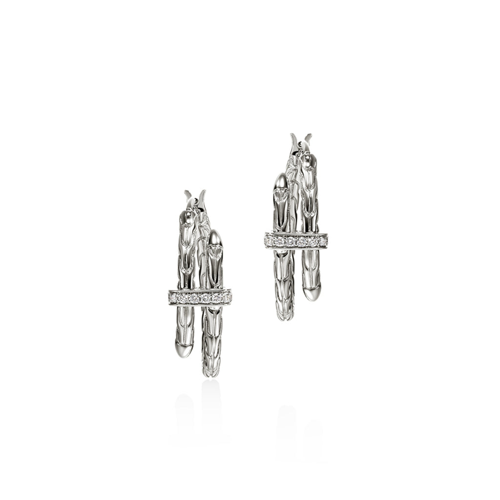 John Hardy Spear Hoop Earring, Diamonds, 0.12 CTTW - Carter's Collective Fine Jewelry