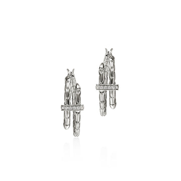 John Hardy Spear Hoop Earring, Diamonds, 0.12 CTTW - Carter's Collective Fine Jewelry