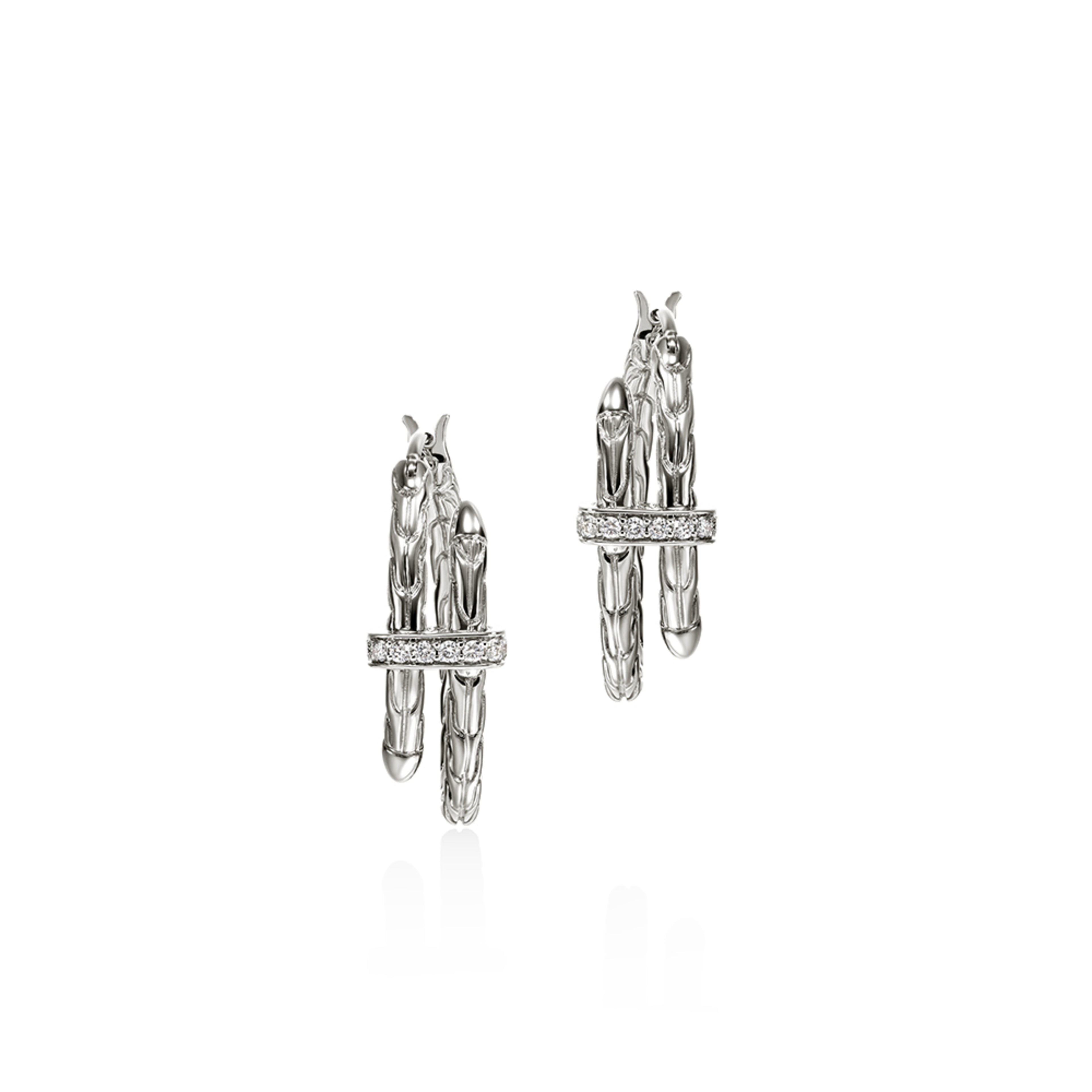 John Hardy Spear Hoop Earring, Diamonds, 0.12 CTTW - Carter's Collective Fine Jewelry