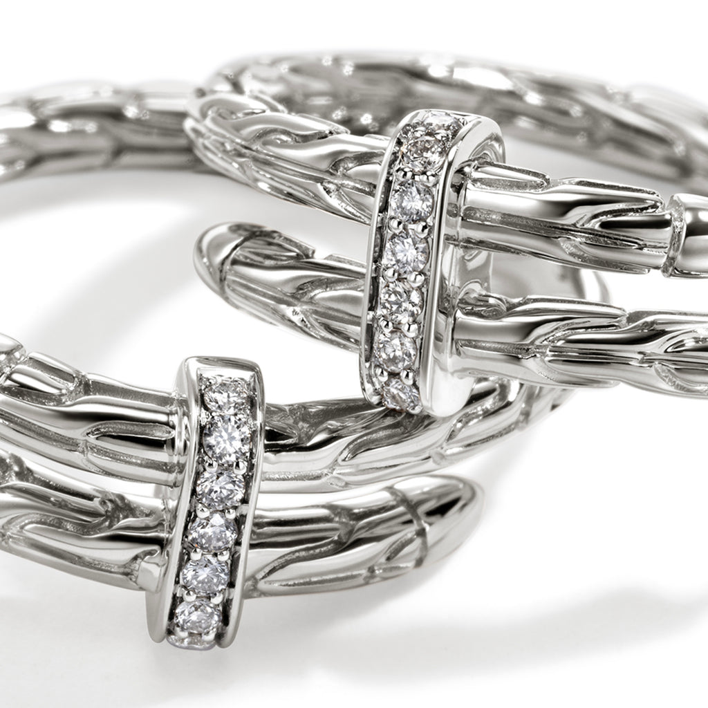 John Hardy Spear Hoop Earring, Diamonds, 0.12 CTTW - Carter's Collective Fine Jewelry