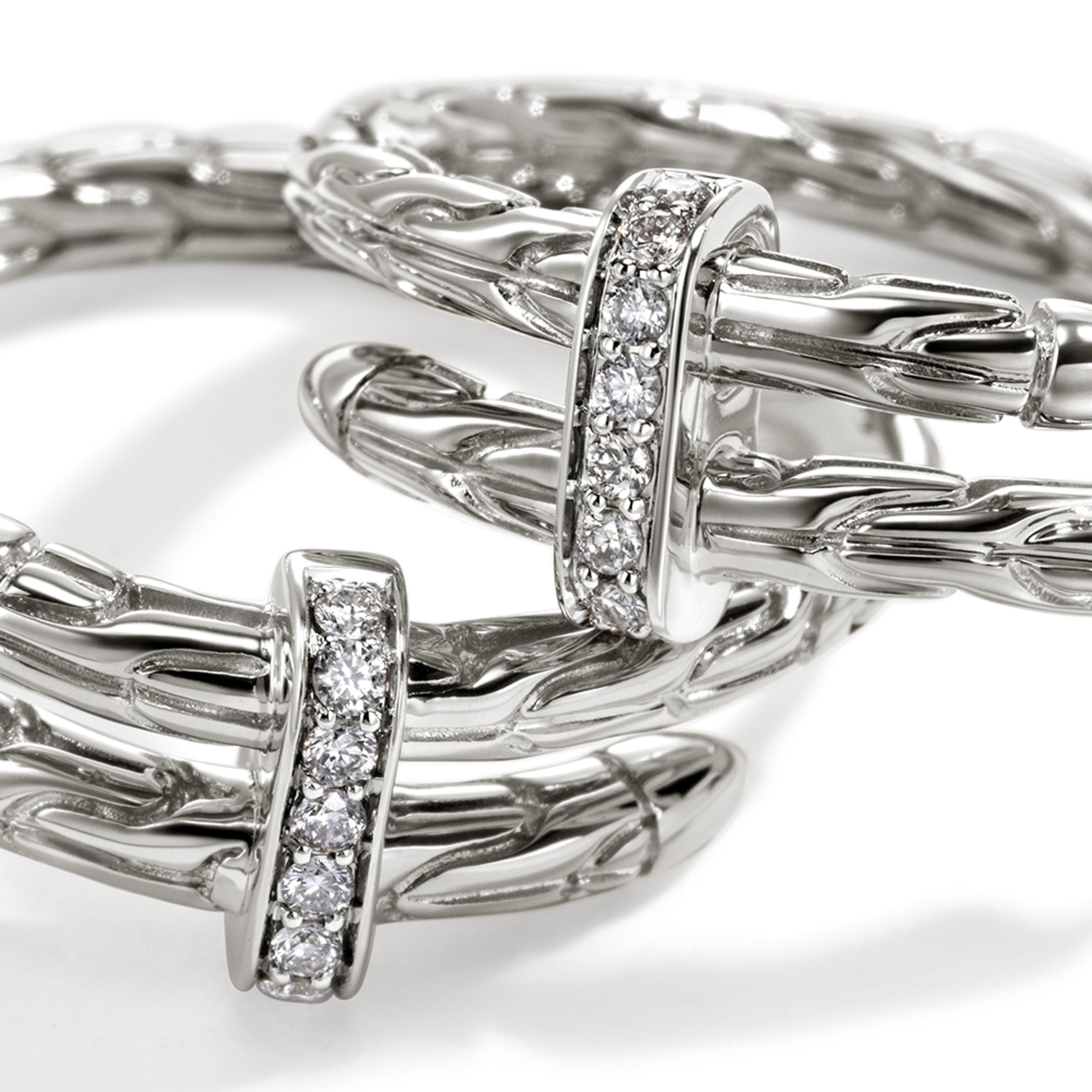 John Hardy Spear Hoop Earring, Diamonds, 0.12 CTTW - Carter's Collective Fine Jewelry