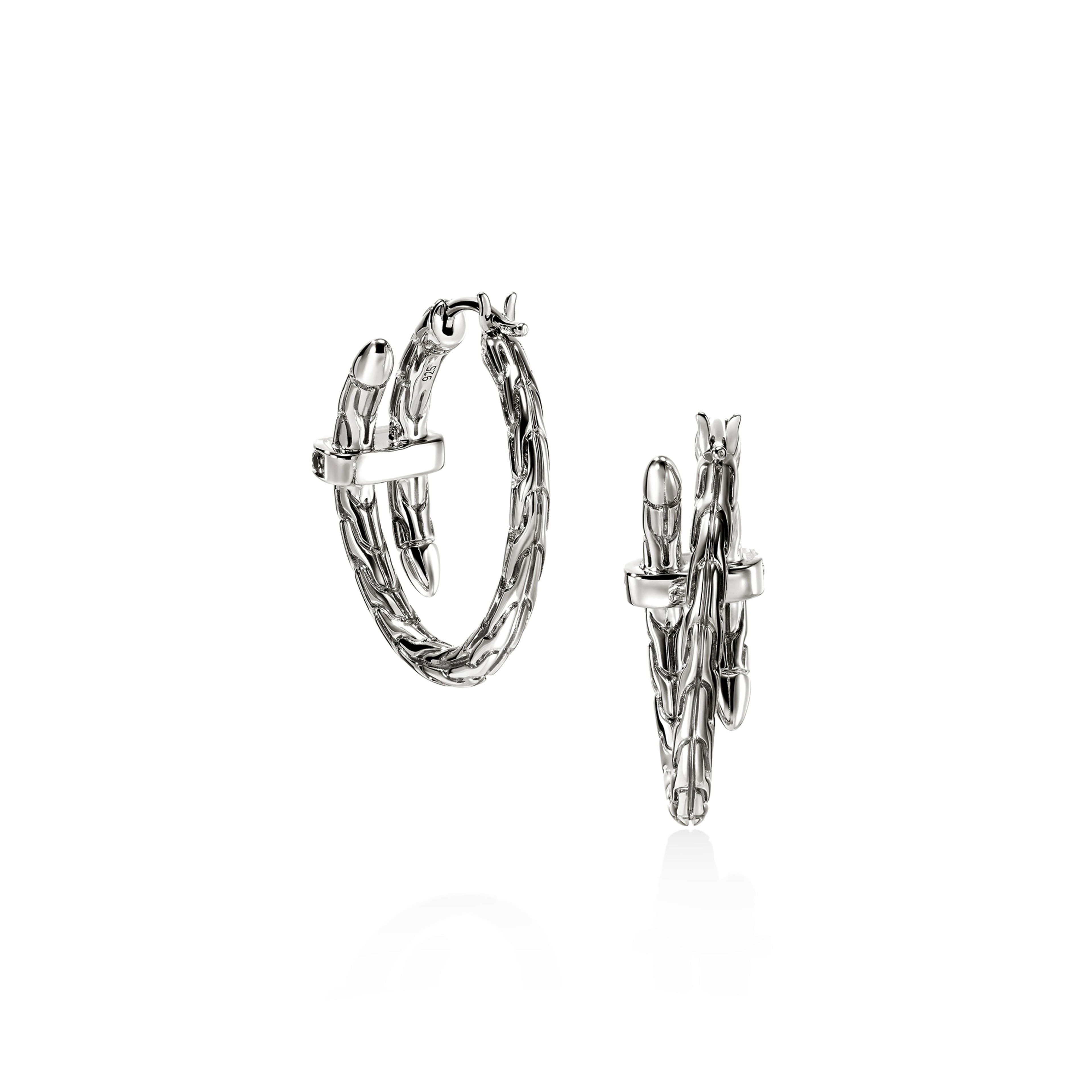 John Hardy Spear Hoop Earrings, Blue Sapphire - Carter's Collective Fine Jewelry