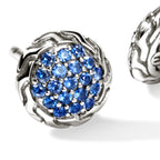 John Hardy JH Essential Pave Stud Earring, Blue Sapphire - Carter's Collective Fine Jewelry