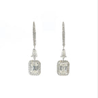 Elongated Cushion Diamond Halo Dangle Earrings, 2.08 CTTW - Carter's Collective Fine Jewelry
