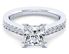 14k White Gold Diamond Solitaire Semi Mount 0.30ct