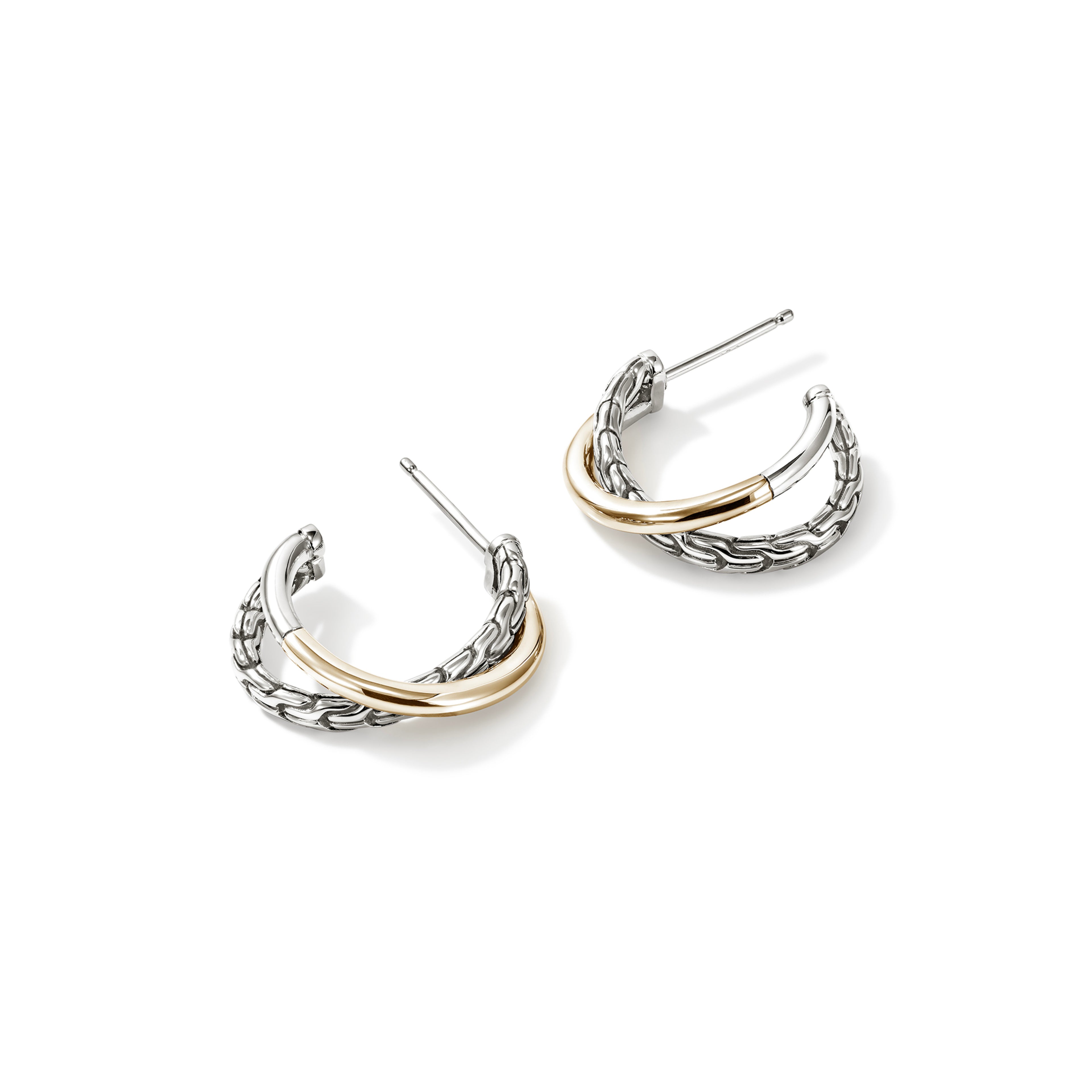 John Hardy JH Essential Crossover Earring, Gold & Sterling Silver - Carter's Collective Fine Jewelry