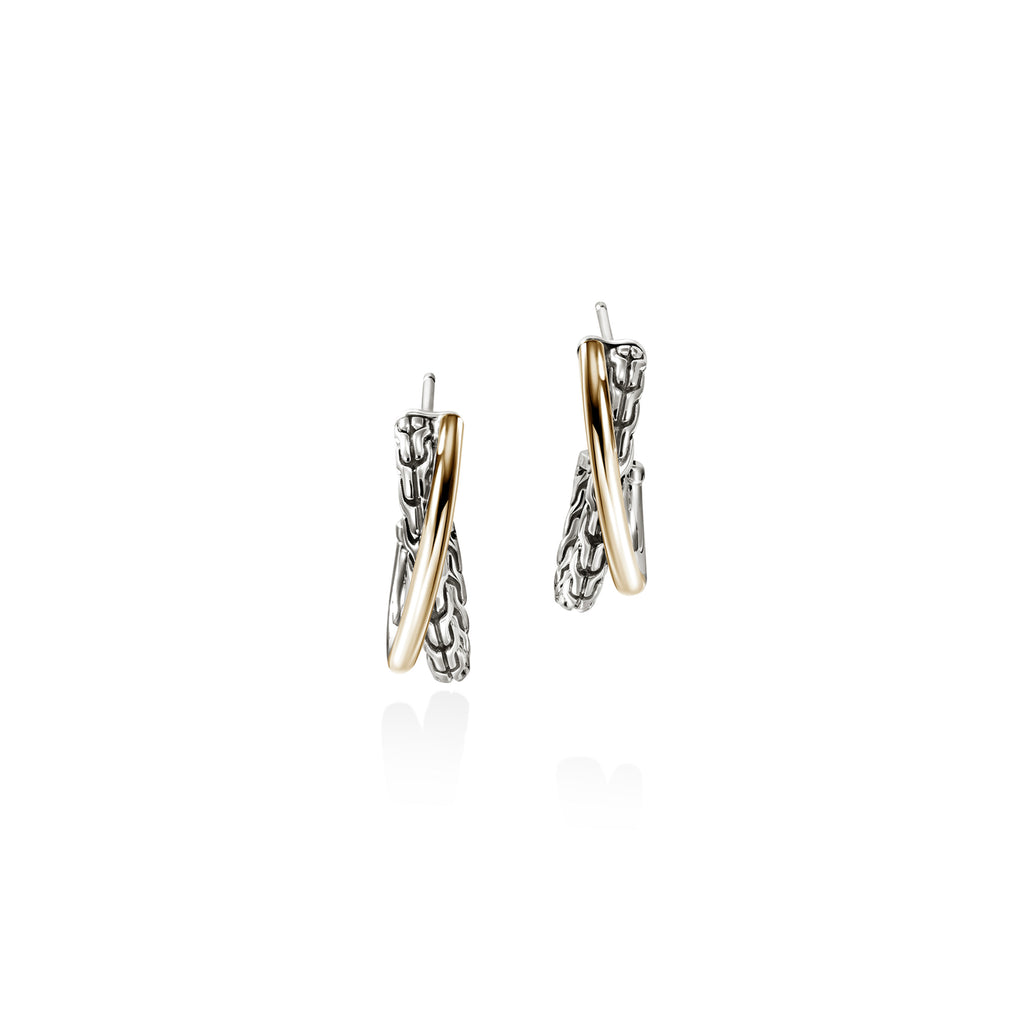 John Hardy JH Essential Crossover Earring, Gold & Sterling Silver - Carter's Collective Fine Jewelry