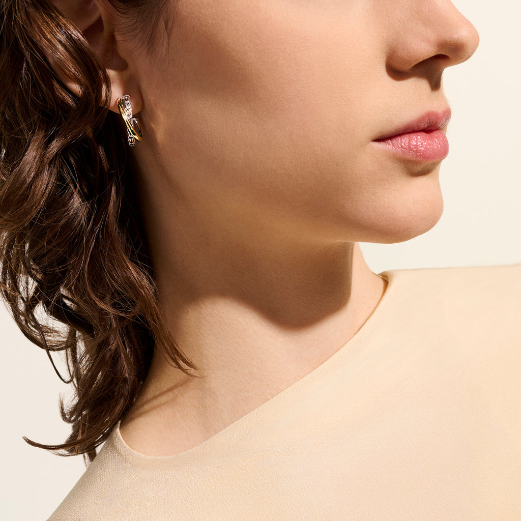 John Hardy JH Essential Crossover Earring, Gold & Sterling Silver - Carter's Collective Fine Jewelry