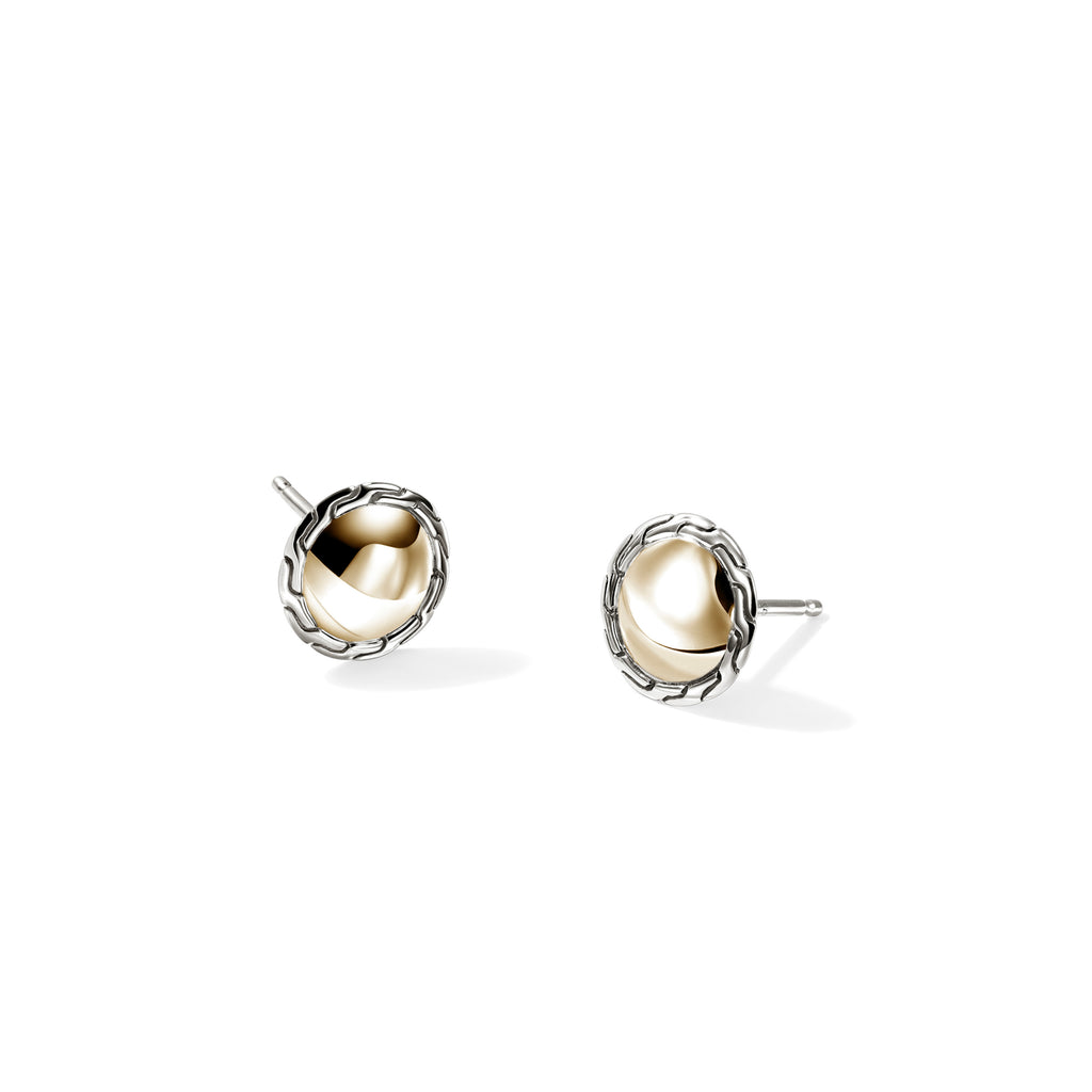 John Hardy JH Essential Stud Earring, Gold & Sterling Silver - Carter's Collective Fine Jewelry
